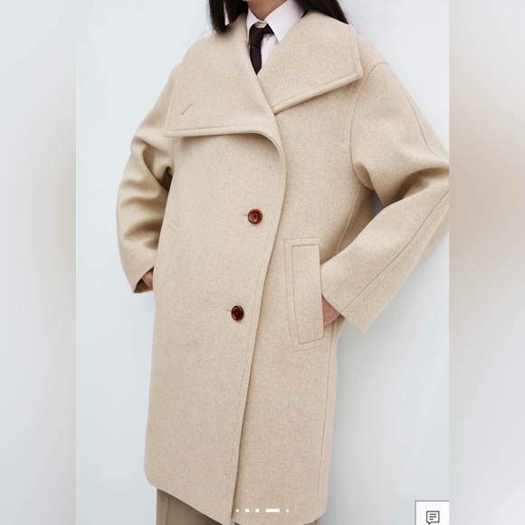 Mango Maxi Lapel Wool Coat - Picture 4 of 9